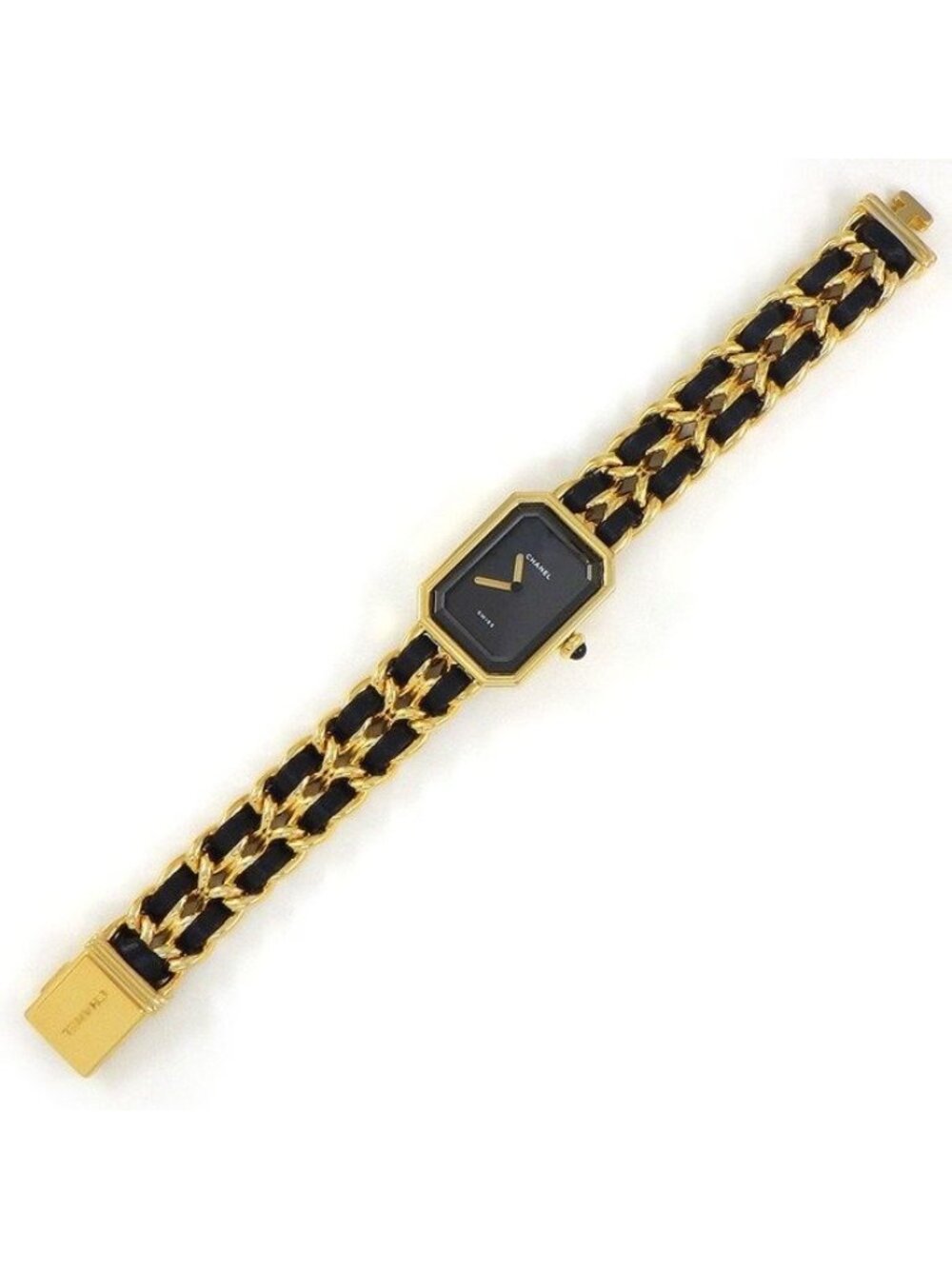 Chanel Watch Premier M Octagonal Black Dial Chain Bracelet Leather Quartz Analog - Picture 3 of 9